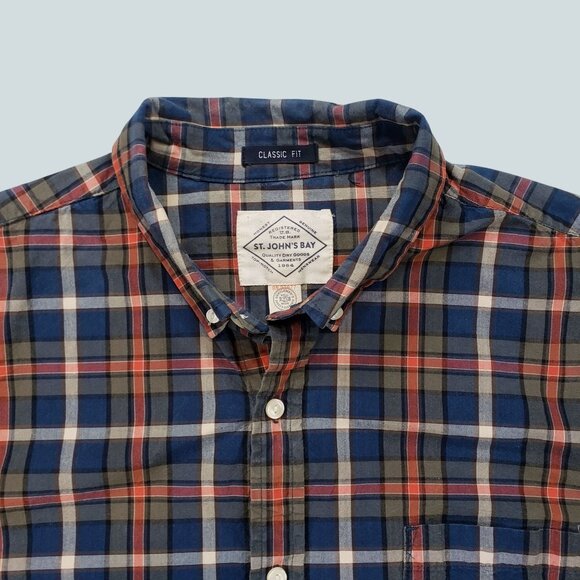 St. John's Bay men's long-sleeve button-down shirt Classic Fit Size L - Picture 4 of 11